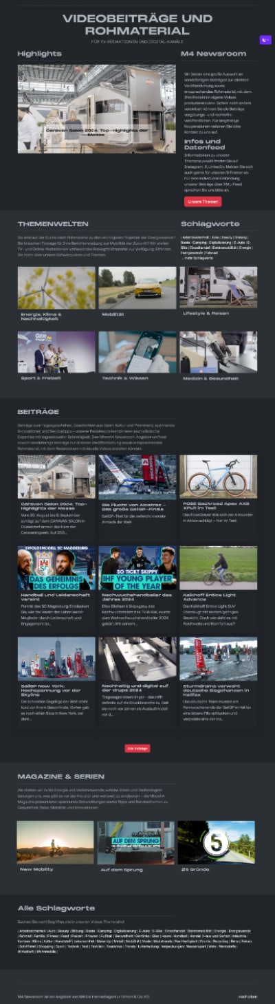 M4 Newsroom Frontpage